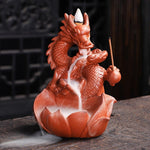 porte encens dragon rouge