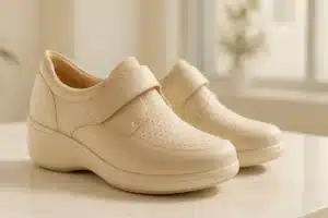 ```json { "altText": "Chaussures orthopédiques femme élégantes beige et crème sur surface en marbre avec éclairage naturel", "caption": "Des chaussures orthopédiques femme modernes qui allient parfaitement confort thérapeutique et design raffiné pour un style sans compromis.", "description": "Cette mise en scène professionnelle présente des chaussures orthopédiques femme au design élégant, photographiées dans un environnement épuré aux tons beige et crème. L'image illustre parfaitement comment les chaussures orthopédiques modernes combinent fonctionnalités médicales et esthétique contemporaine. L'éclairage naturel et la composition soignée mettent en valeur les caractéristiques de confort tout en soulignant l'élégance de ces chaussures adaptées aux besoins de santé des femmes." } ```