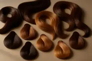 ```json { "altText": "Nuancier de cheveux marron présentant différentes teintes chocolat, caramel, châtain et brun doré", "caption": "Découvrez la palette complète des nuances de cheveux marron pour trouver celle qui sublimera votre carnation.", "description": "Nuancier professionnel présentant les principales nuances de cheveux marron : chocolat intense, caramel chaleureux, châtain profond et brun doré. Cette palette illustre la diversité des tons bruns disponibles pour vous aider à choisir la coloration idéale selon votre carnation et votre style personnel." } ```
