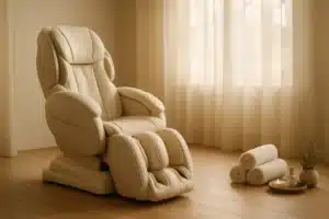 ```json { "altText": "Siège pour massage ergonomique moderne dans un spa wellness avec éclairage naturel et décoration minimaliste", "caption": "Un siège pour massage professionnel installé dans un environnement spa apaisant, illustrant les critères de confort et d'ergonomie essentiels.", "description": "Siège pour massage ergonomique haut de gamme dans un cadre spa serein aux tons beiges et crème. Cette installation professionnelle illustre parfaitement les critères de qualité, de design et de confort à rechercher lors du choix d'un siège pour massage adapté à vos besoins." } ```